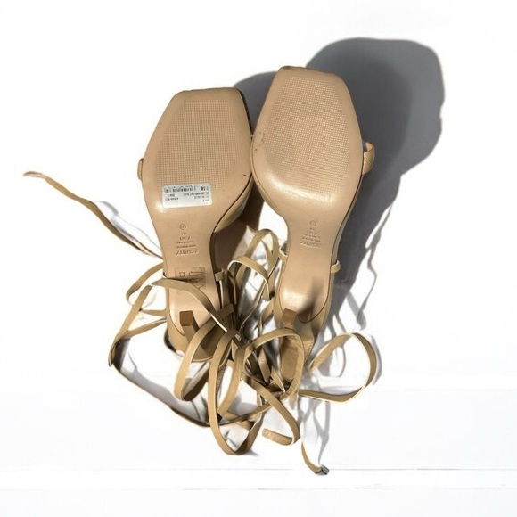 🌻NEW W/Tag Schutz Bryce Nude Nappa Leather Lace-Up Strappy Heel Sandal Size 7.5 - Picture 13 of 14